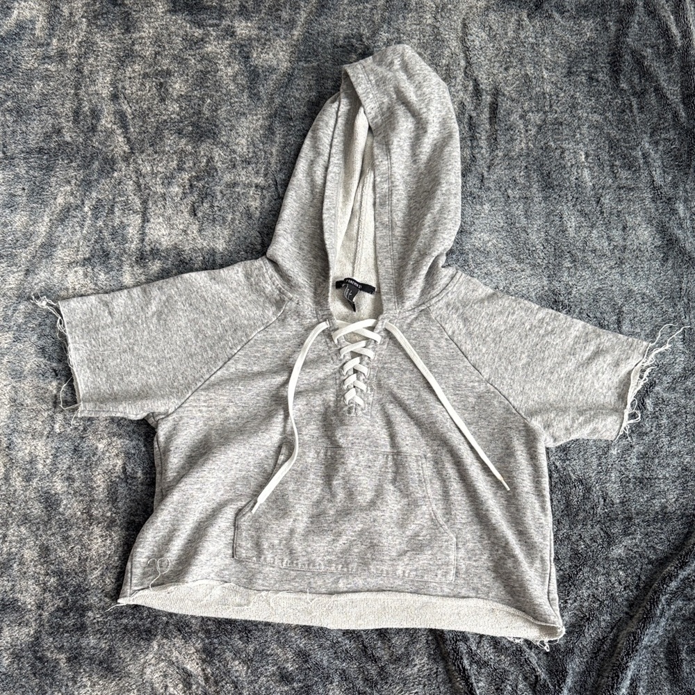 Forever 21 Heather Gray Knit Hoodie